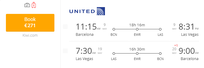 cheap fares from barcelona to las vegas