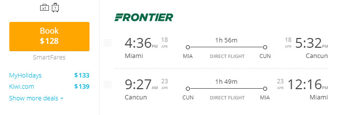 cheap miami to cancun fares