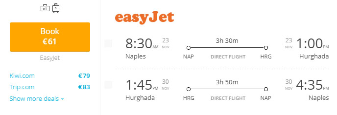 naples to hurghada cheap fares